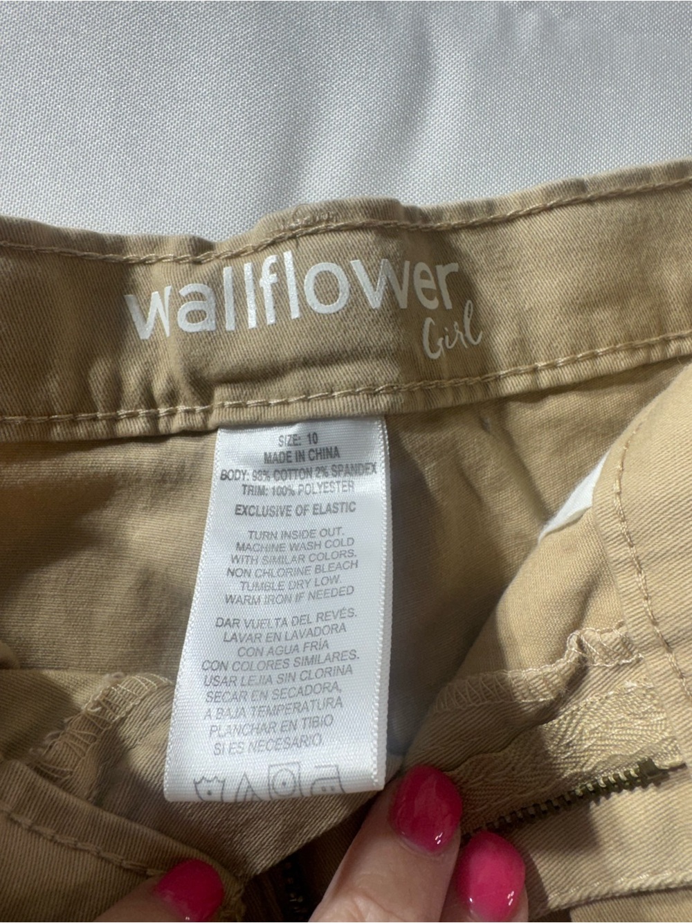 Wallflower Girls 10 Cargo Pants - Tan - Picture 3 of 4